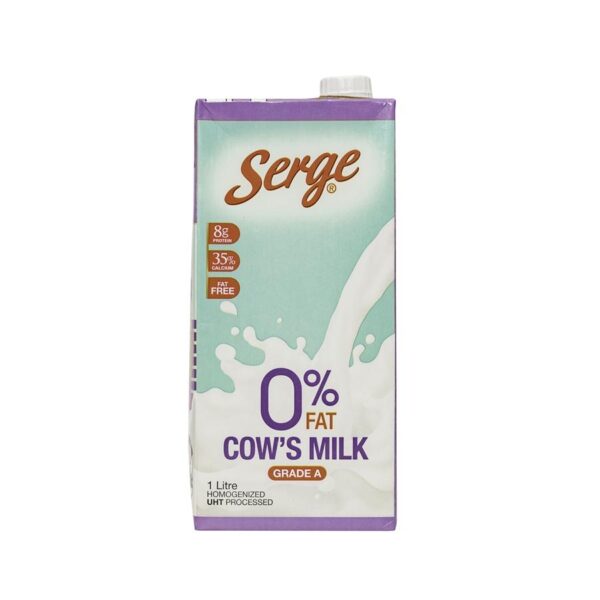 Serge 0% Low Fat Milk 1Ltr