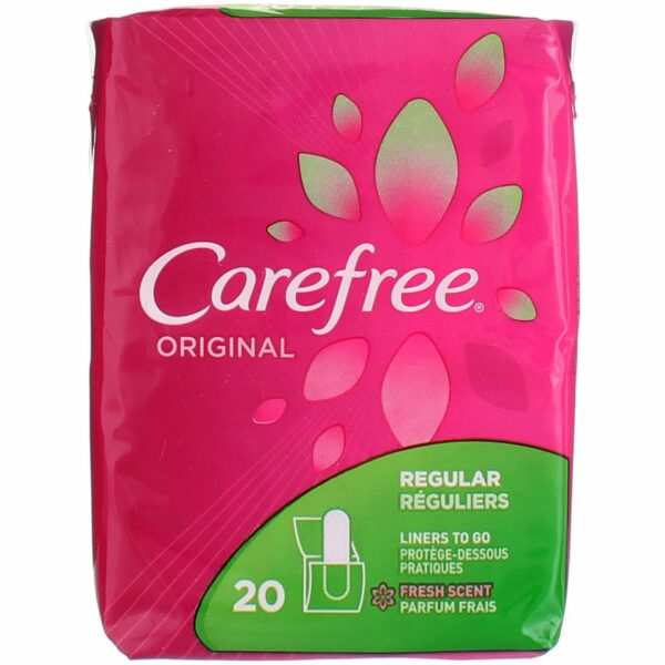 CAREFREE Original Regular To-Go Pantiliners, Fresh Scent 20 each