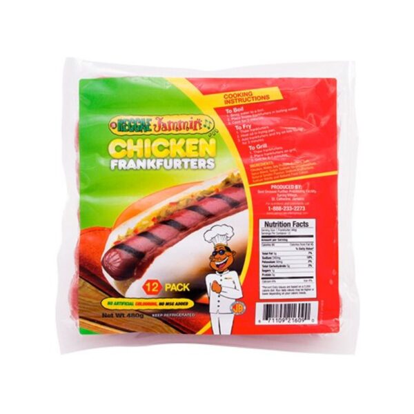 Reggae Jammin Chicken FRANKS- Per Pound