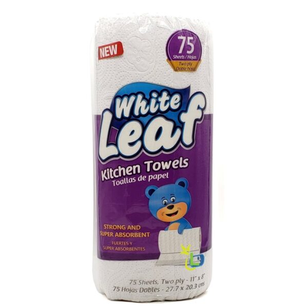 White Leaf Hand Towel