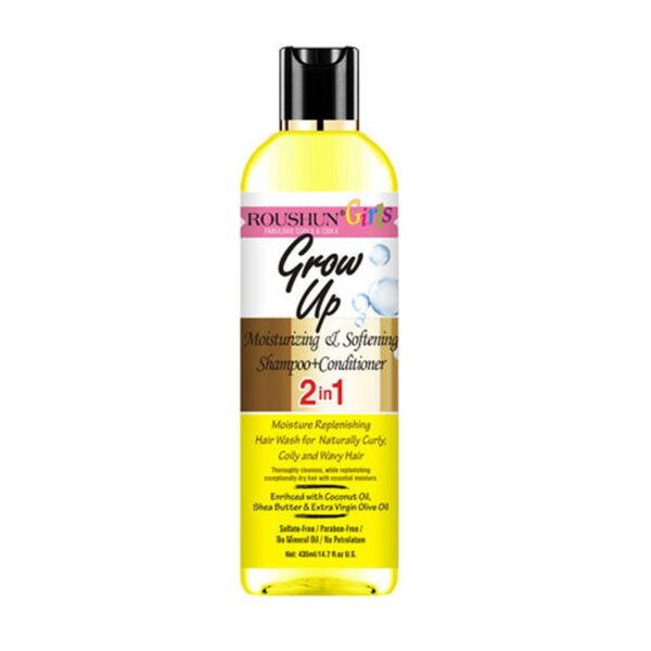 Roushun Curl&Coils Grow up Moisturizing &Softening  2 in 1 Shampoo/Conditioner 435ml