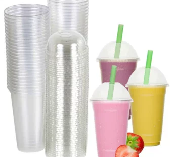 16oz Smoothie Cup/Lid- 50 in packs