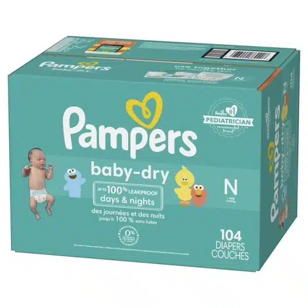 Pampers Baby Dry New Born 104 Diapers - Image 3