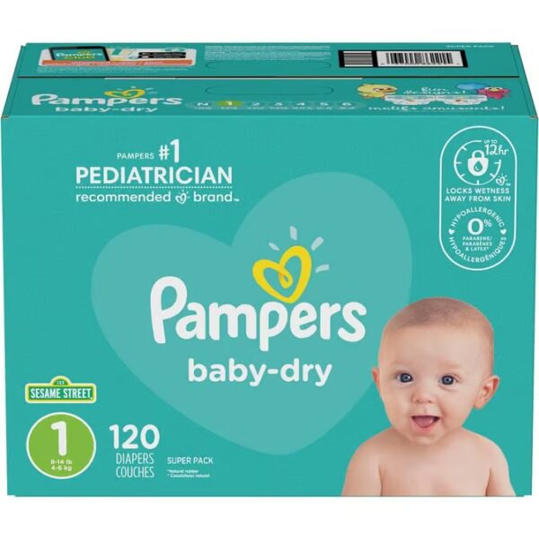 Pampers Baby Dry Size 1 (120 Diapers)