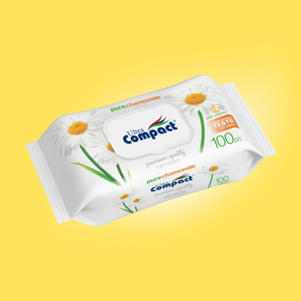 Ultra Compact Pure Chamomile Wet Wipes 100pcs (12/cs)